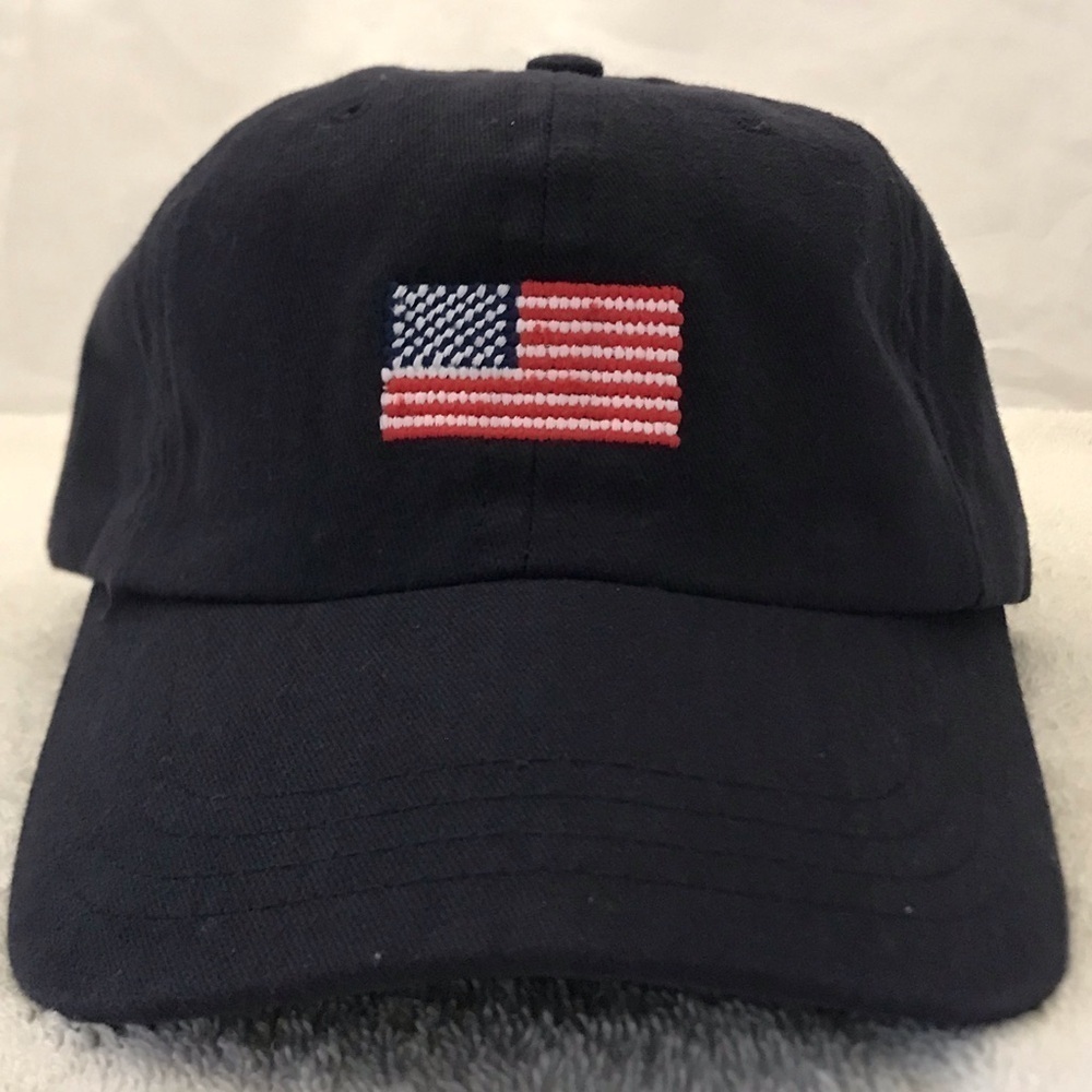 Love Your Melon with Navy Blue Adjustable American Flag Ball Cap